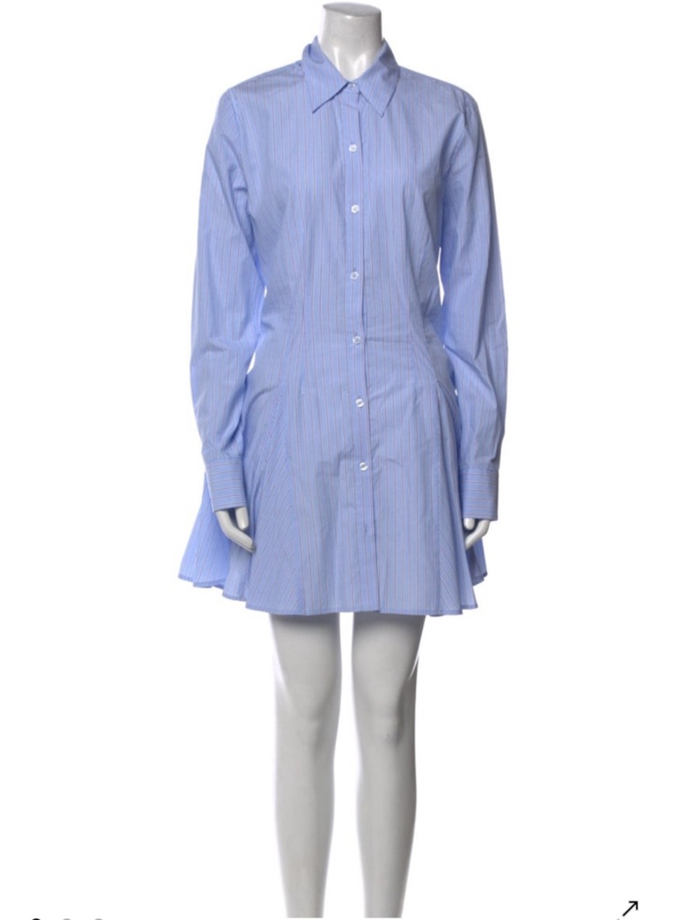 NWT Generation Love Light Blue Pinstripe Button-Front Shirt Dress - Picture 3 of 7